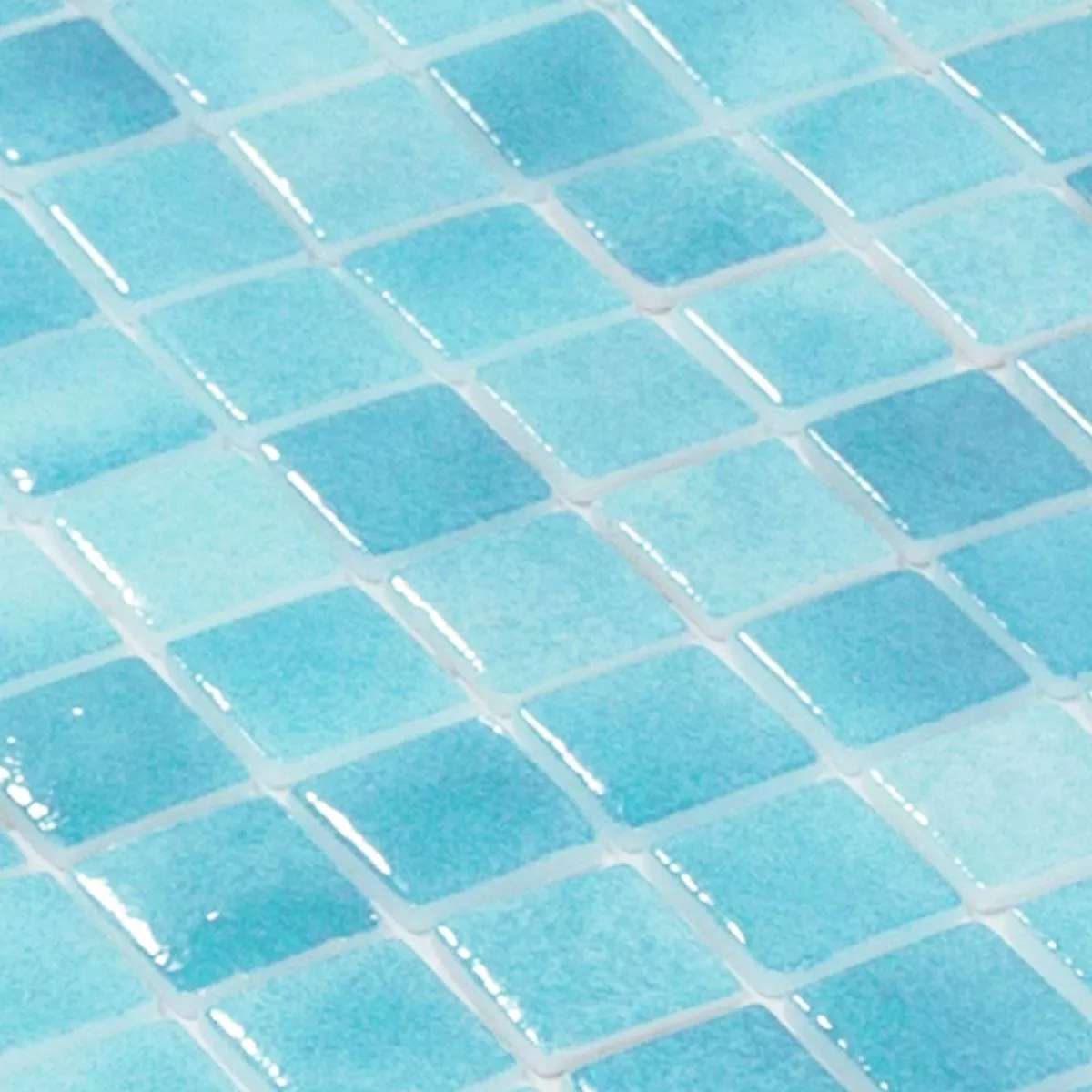Glas Schwimmbad Pool Mosaik Lagoona Hellblau