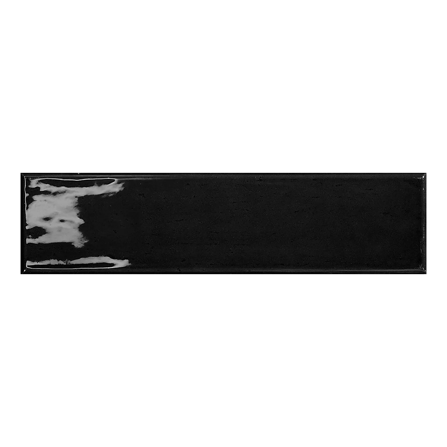 Capena Schwarz Glänzend Rustikal 7,5x30 cm Negro