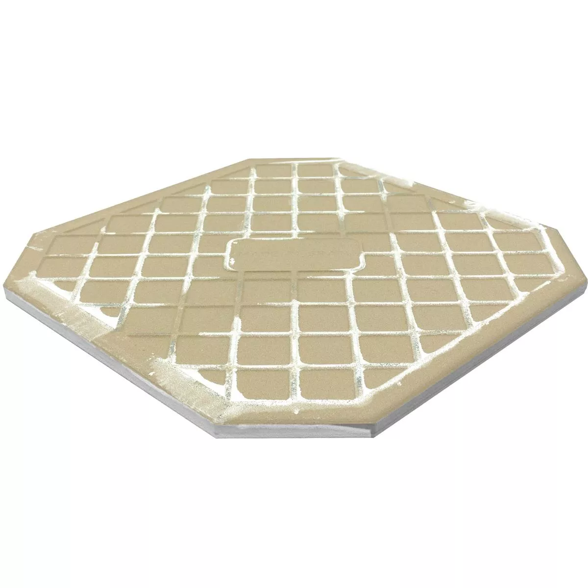 Muster von Feinsteinzeug Fliesen Genexia Uni Beige Octagon 20x20cm