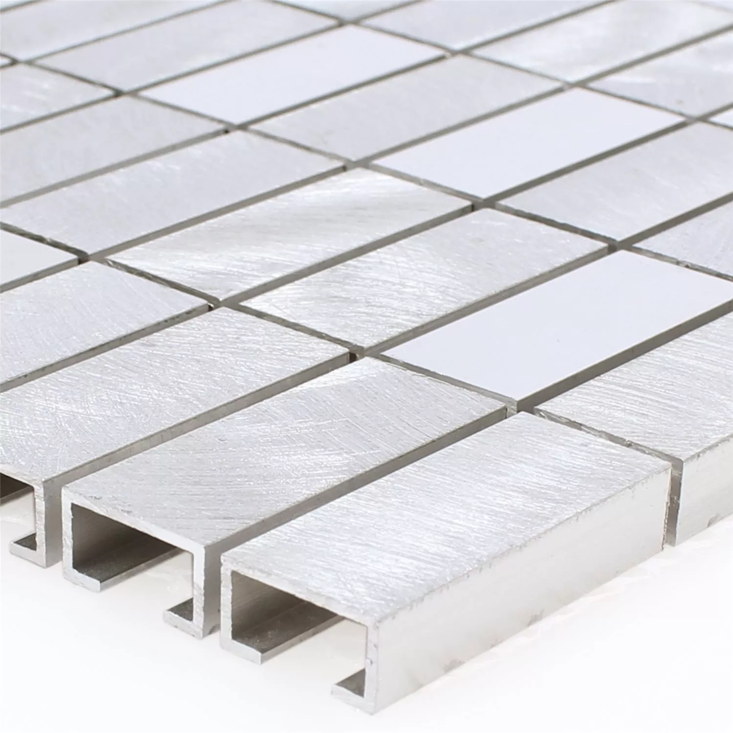 Mosaikfliesen Aluminium Arriba Silber