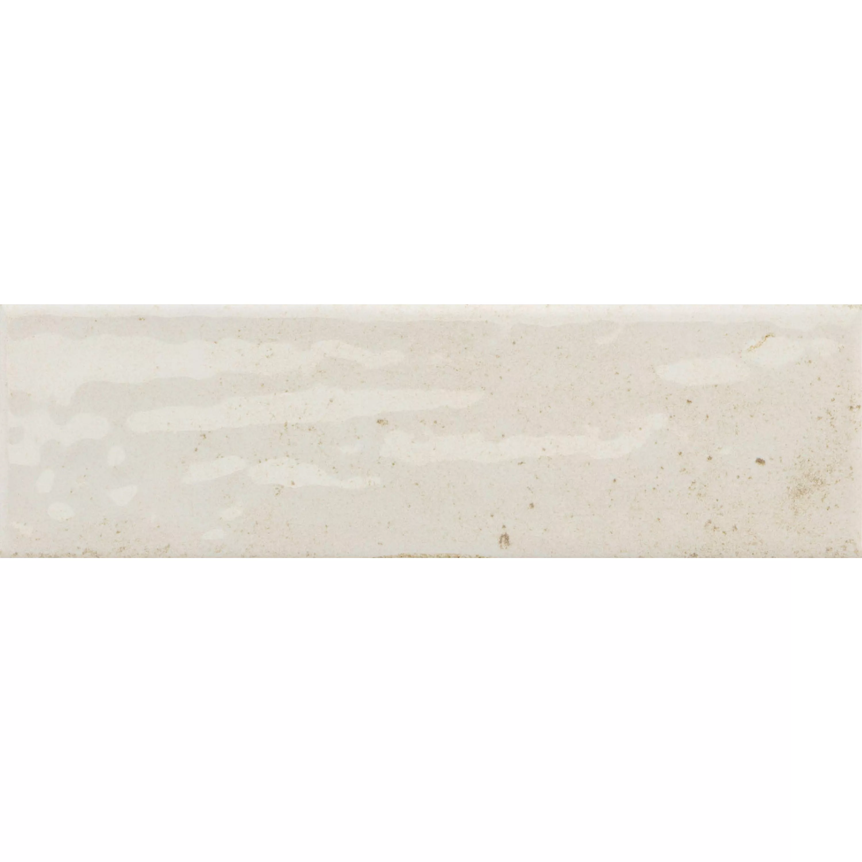 Muster von Wandfliesen Arosa Glänzend Gewellt Weiß 6x25cm