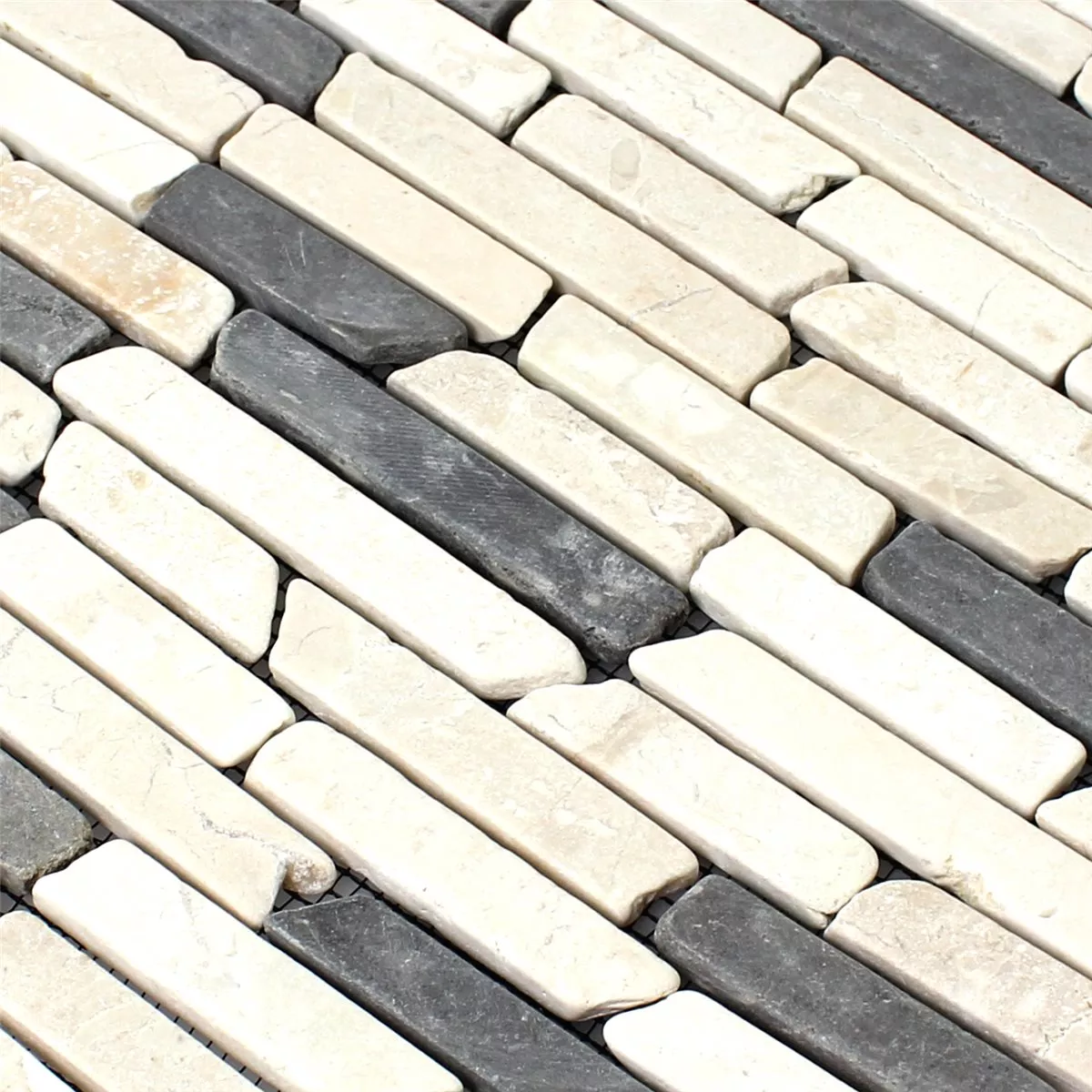 Muster von Mosaikfliesen Marmor Biancone Java