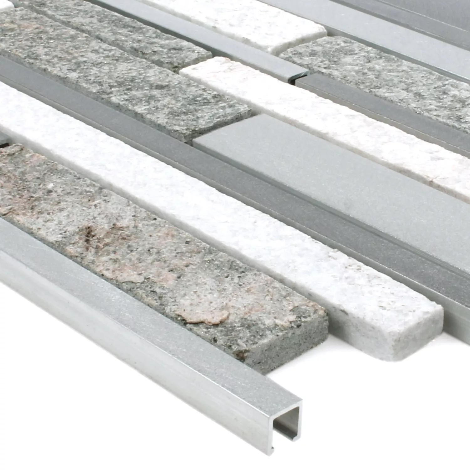 Mosaikfliesen Wolga Quarzit Aluminium Mix Mosaikfliesen Wolga Quarzit Aluminium Mix