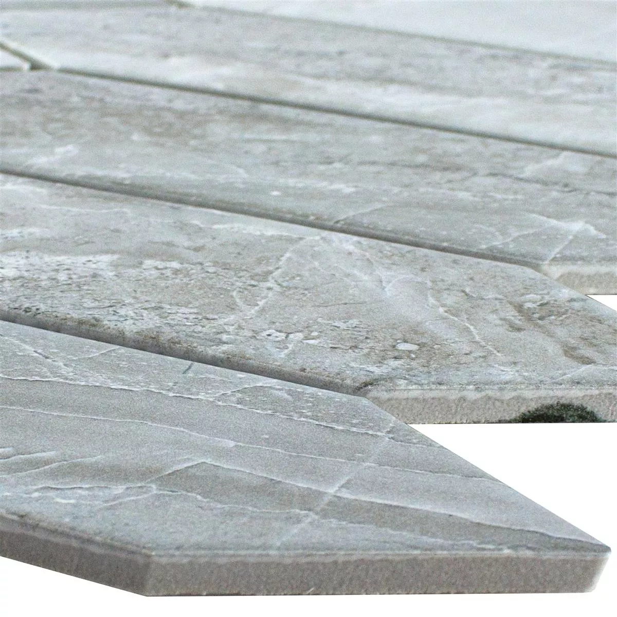 Muster von Keramik Mosaik Fliesen Dorris Picket Steinoptik Hellgrau