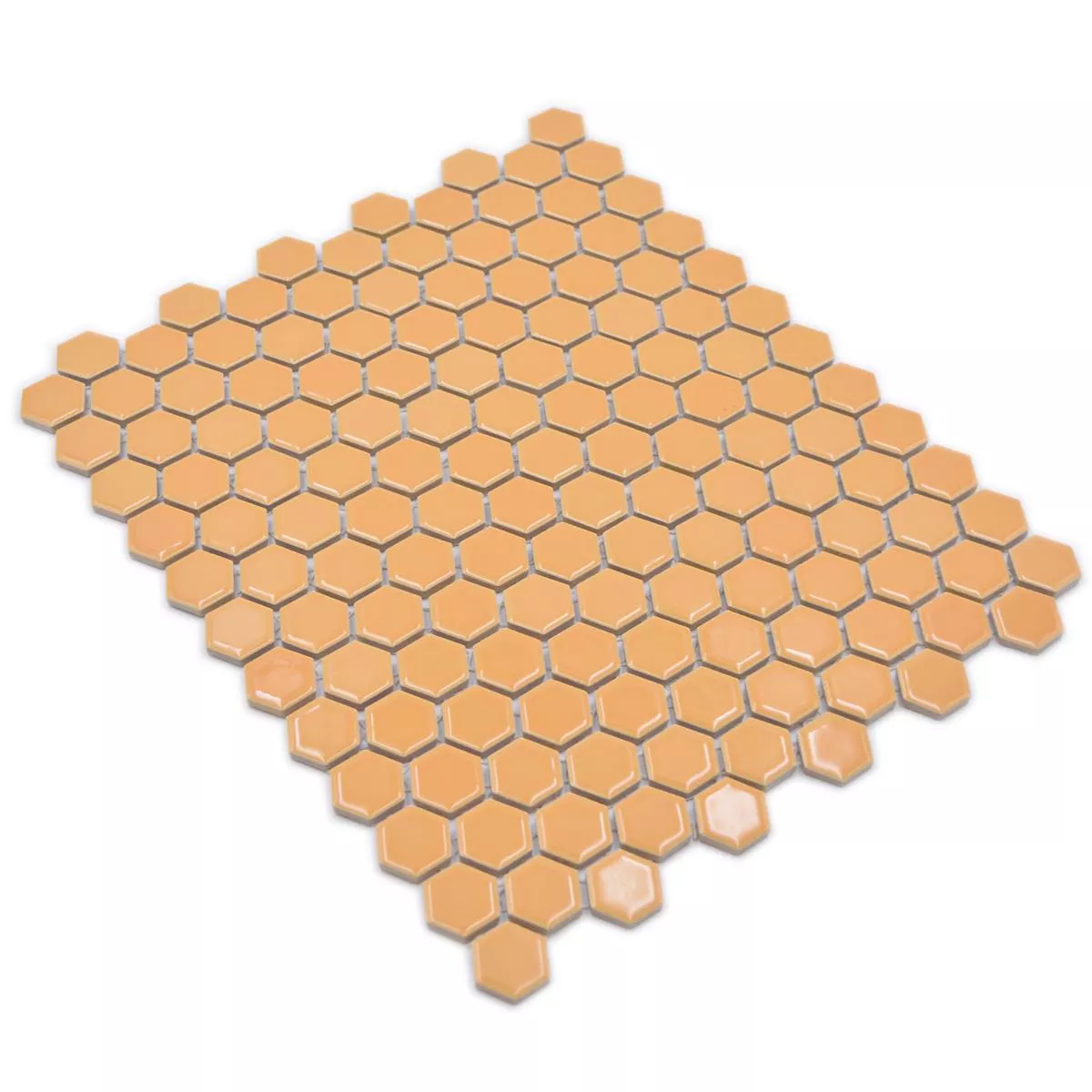 Keramikmosaik Salomon Hexagon Ocker Orange H23