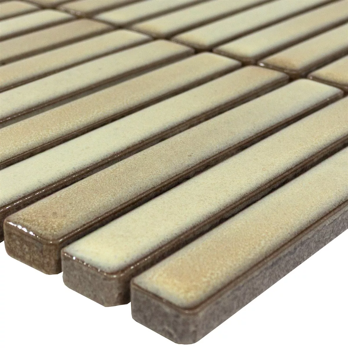 Mosaikfliese Wallachia Sand Glänzend 12x92x8 mm