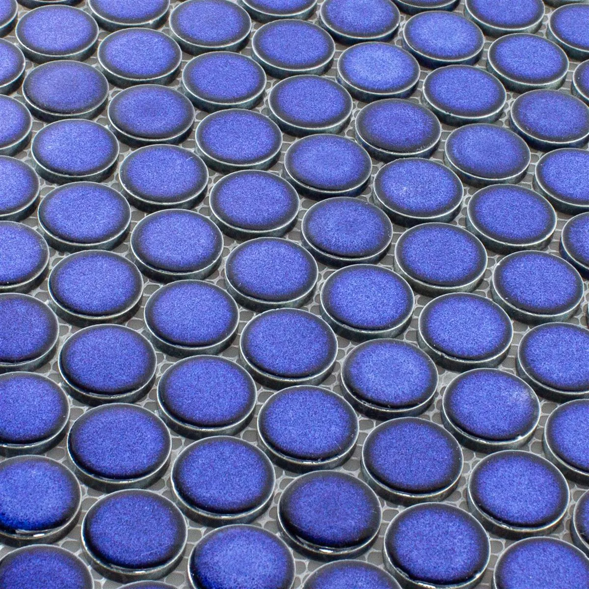 Keramik Knopf Mosaikfliesen Mission Blau
