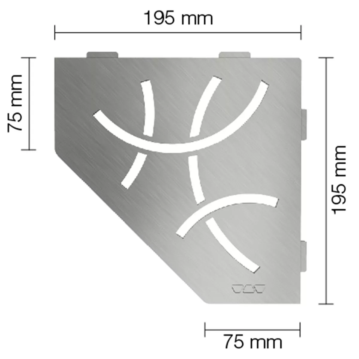 Wandablage Duschablage Schlüter 5eck 19,5x19,5cm Curve Edelstahl