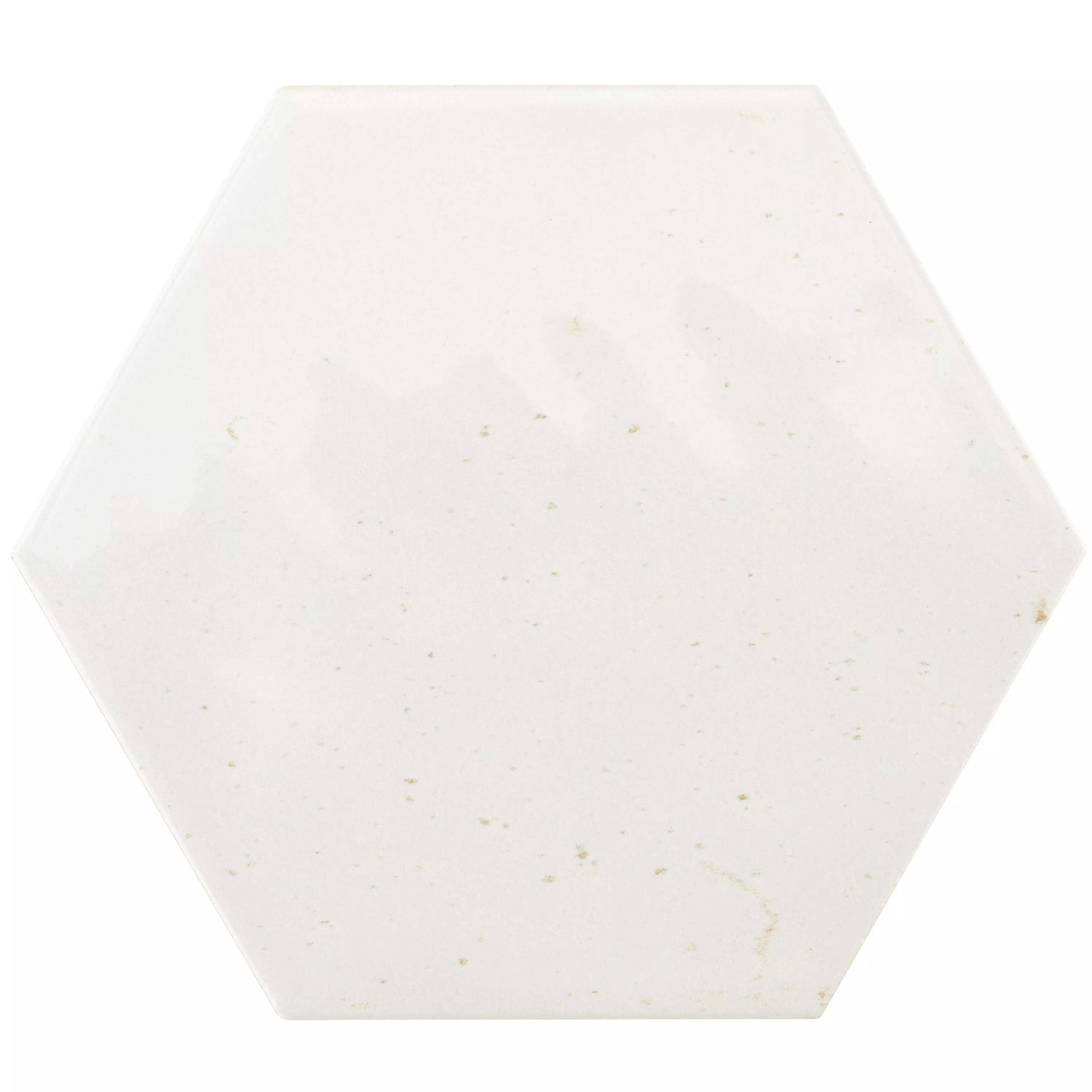 Wandfliesen Arosa Glänzend Gewellt Hexagon Weiß 17,3x15cm