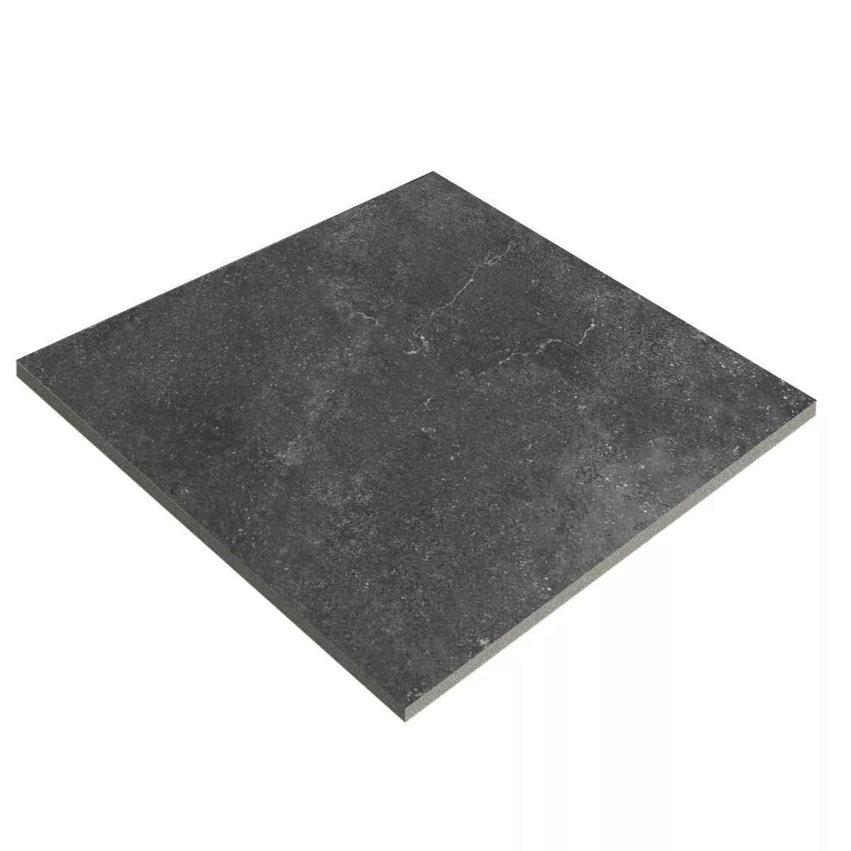 Terrassenplatte Feinsteinzeug Rockstone Schwarz 60x60x2 cm