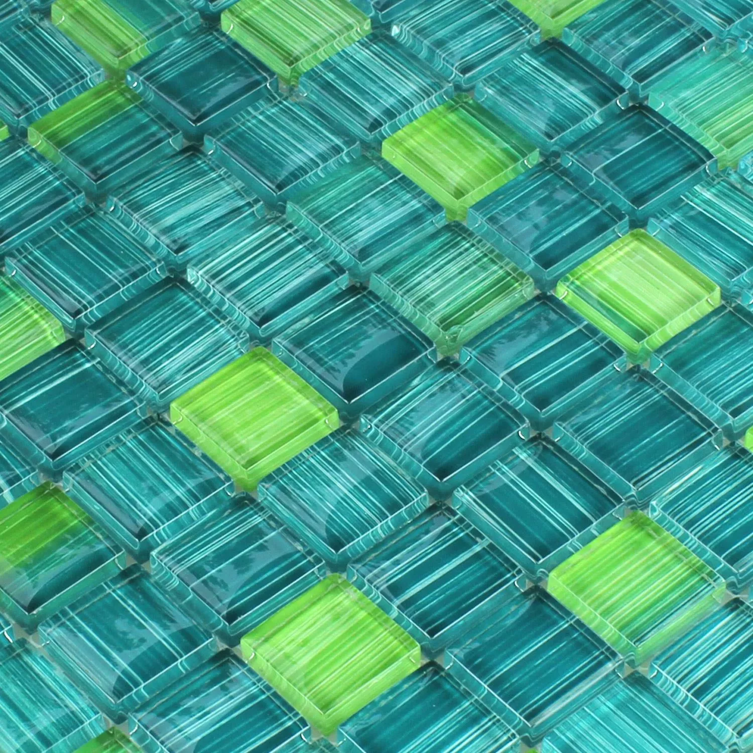 Mosaikfliesen Gestreift Glas Kristall Strichgrün
