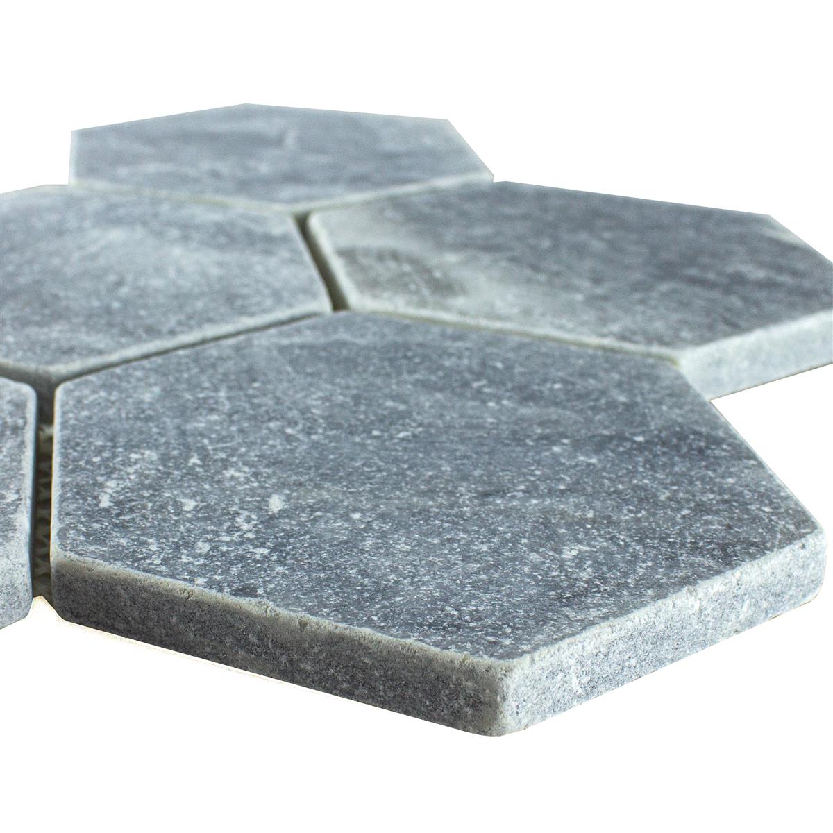 Marmor Naturstein Mosaikfliesen Maracay Sechseck Bardiglio