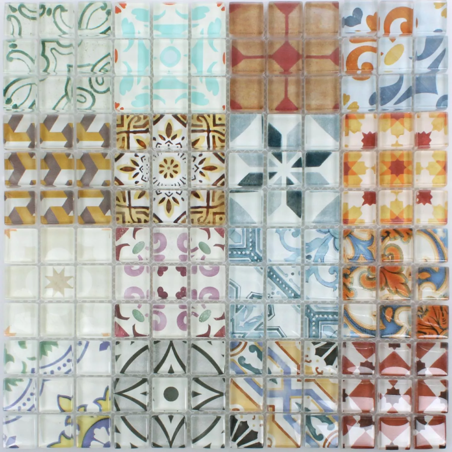 Muster von Mosaikfliesen Glas Inspiration Bunt