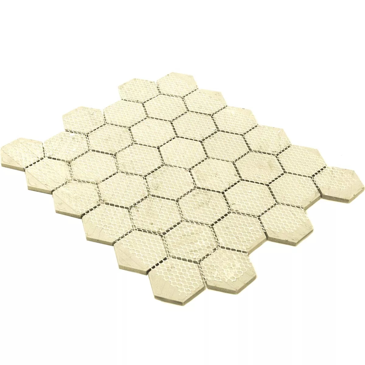 Keramik Mosaikfliesen Eldertown Hexagon Weiß