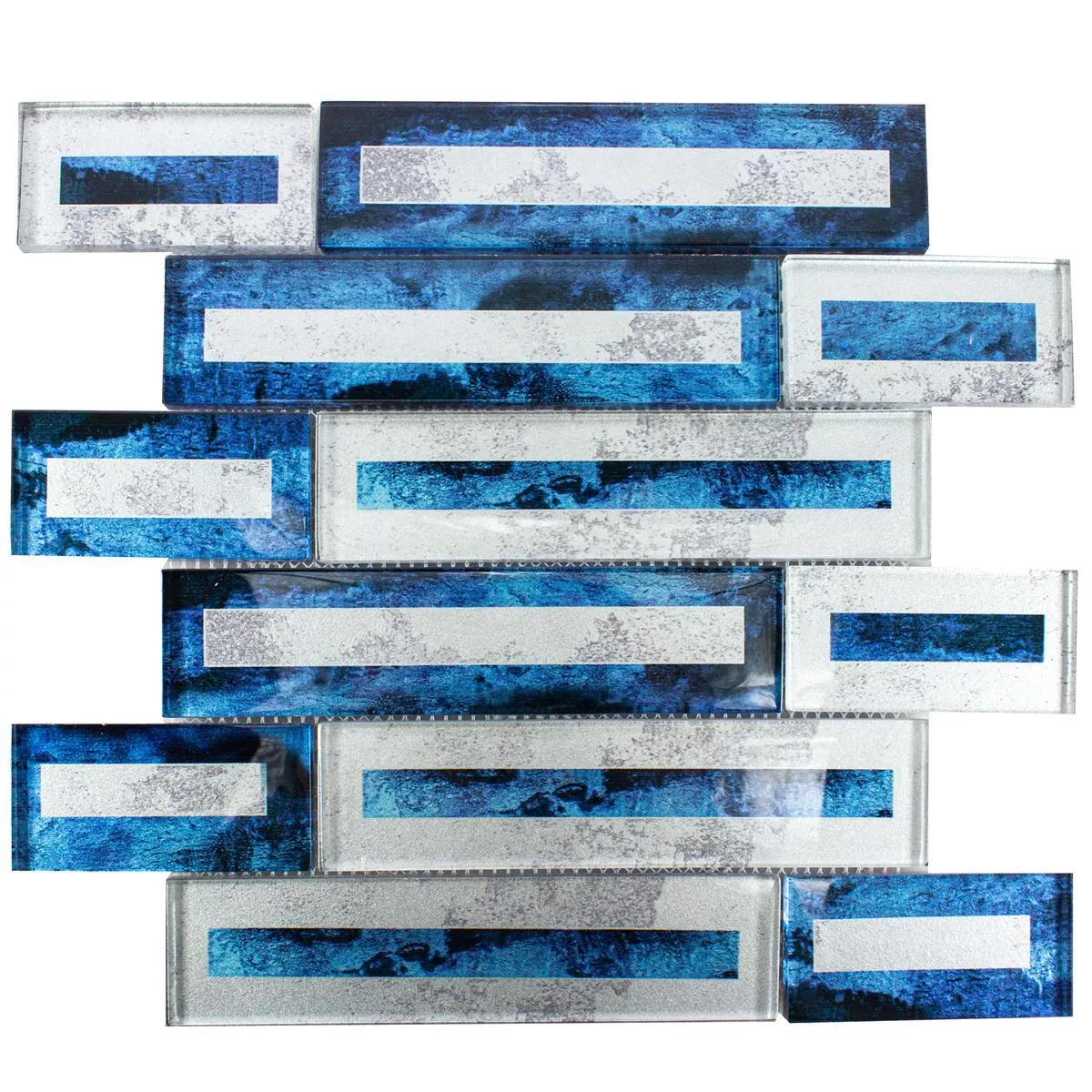 Glasmosaik Fliesen Romans 2D Effekt Blau