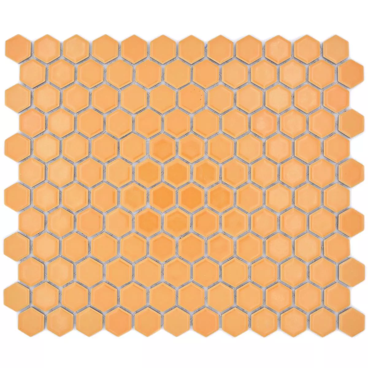 Muster von Keramikmosaik Salomon Hexagon Ocker Orange H23