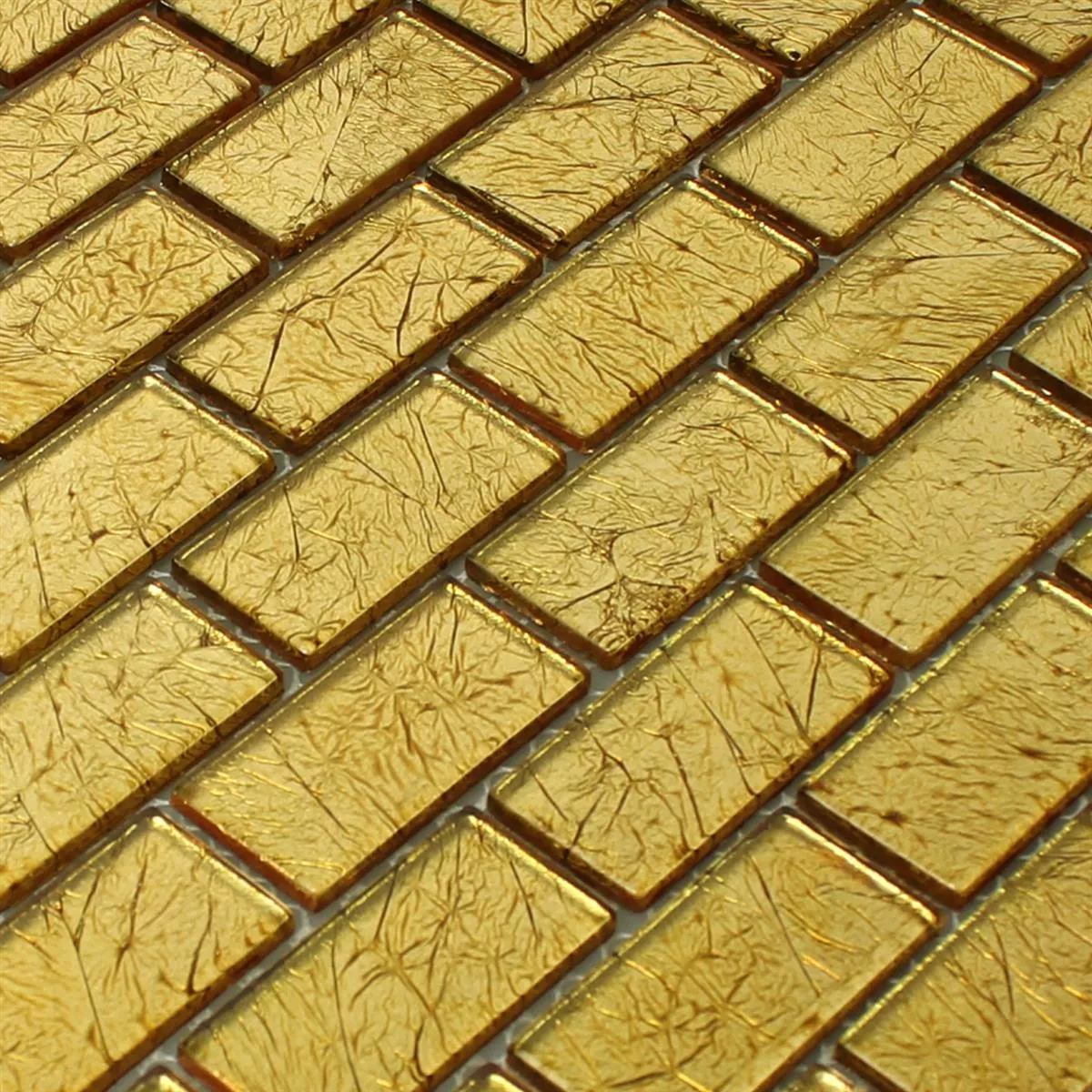 Muster von Mosaikfliesen Glas Brick Crystal Gold Struktur