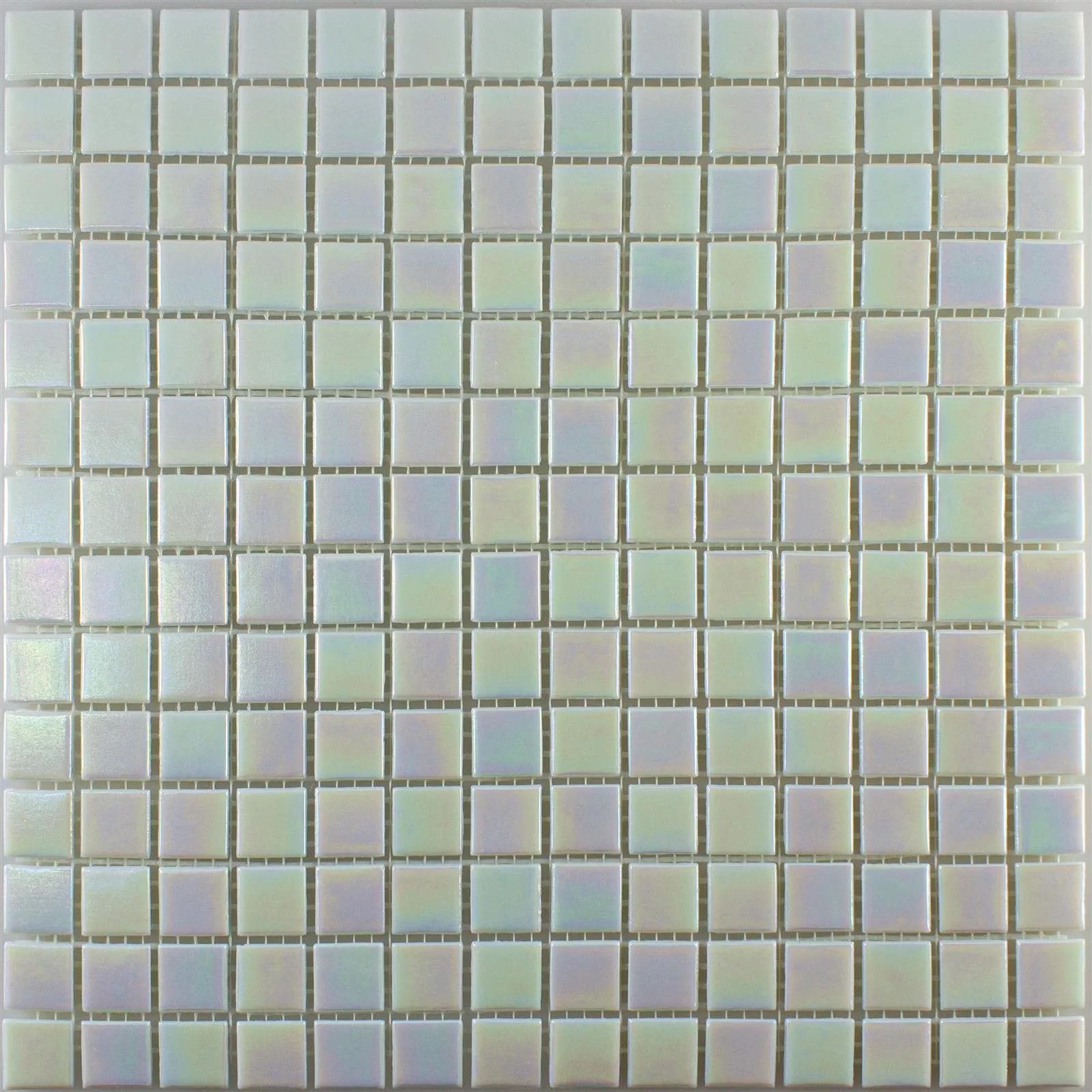 Glasmosaik Perlmutteffekt Ingolstadt Weiß Quadrat 20