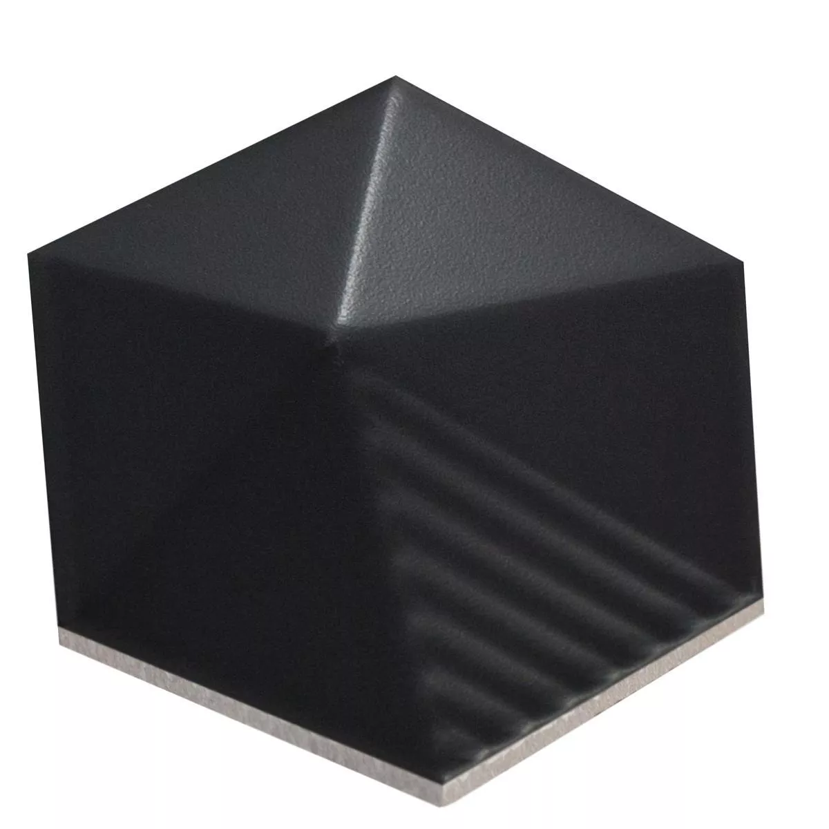Muster Wandfliesen Rockford 3D Hexagon 12,4x10,7cm Schwarz Matt