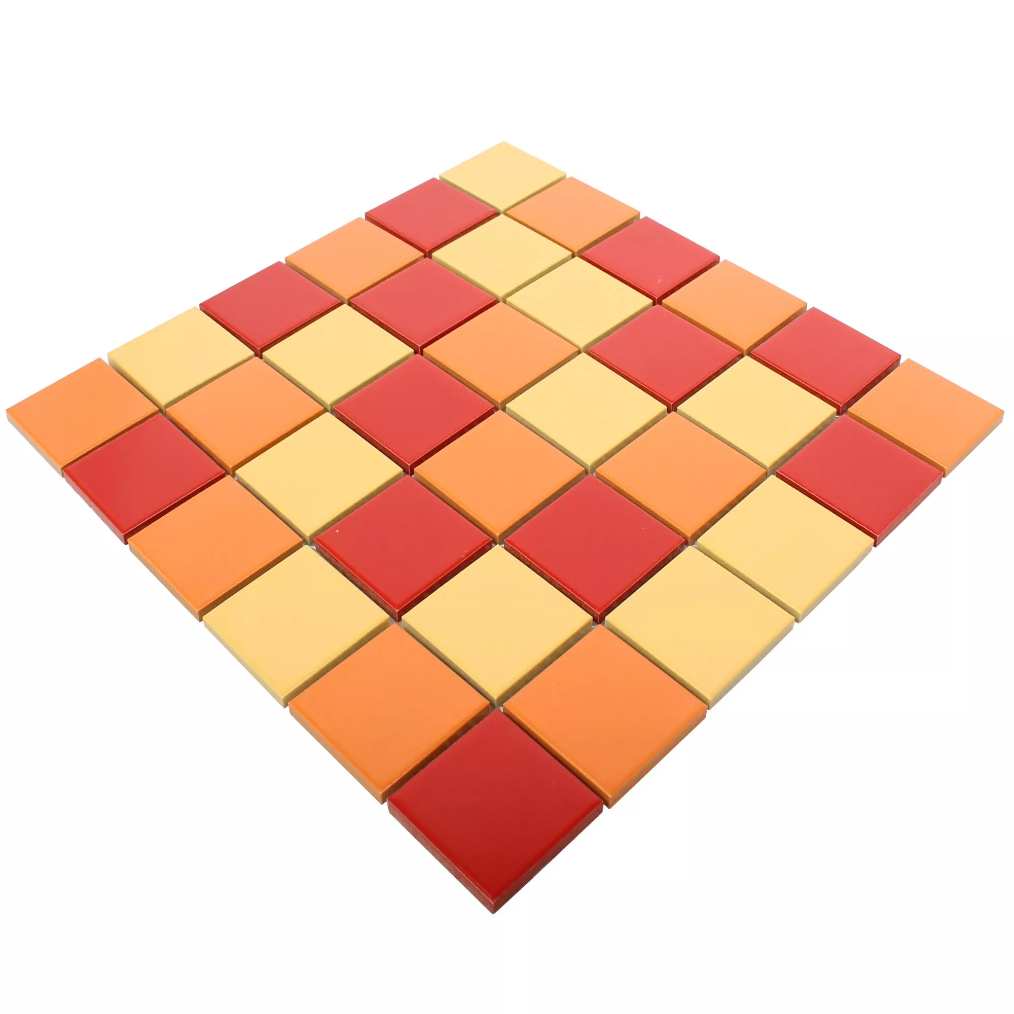 Muster von Mosaikfliesen Keramik Dordogne Gelb Orange Rot 