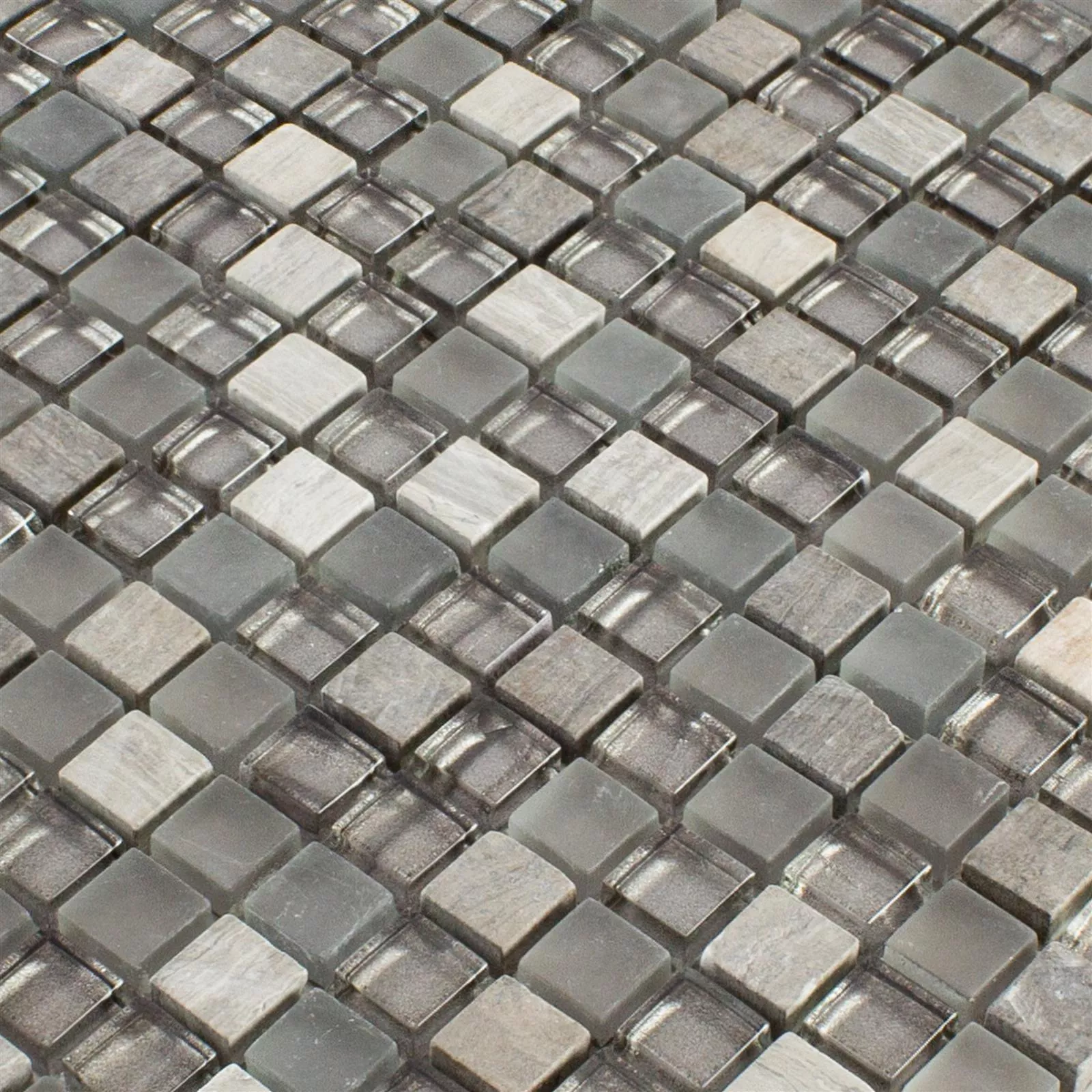 Glas Naturstein Mosaik Fliesen Hayrabey Grau