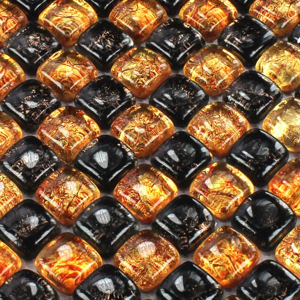 Muster von Mosaikfliesen Glas on the Rocks Braun Gold