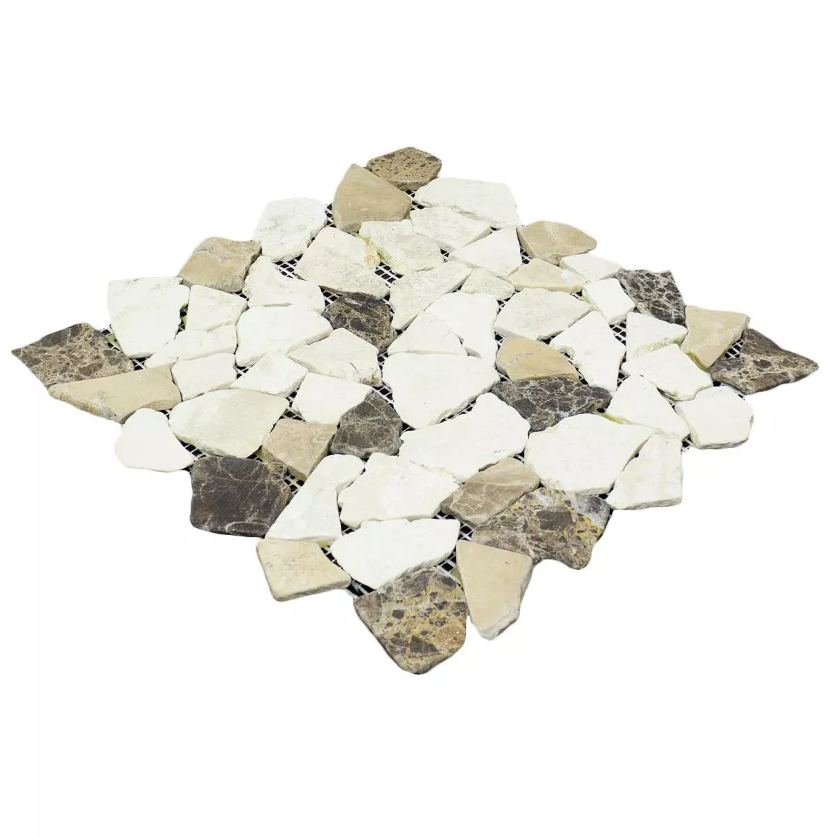 Marmor Bruch Mosaikfliesen Dolcevista Braun Weiss