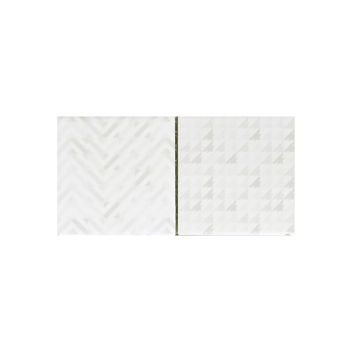 Muster von Mosaikfliesen Keramik Campeche Zement Optik Geo Weiss