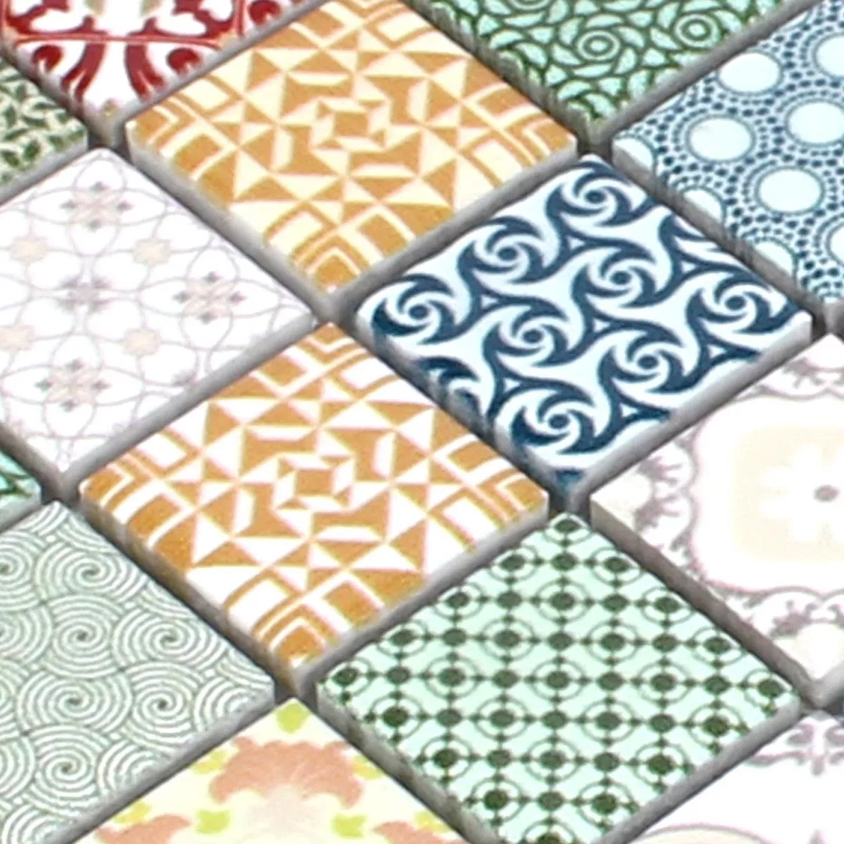 Muster von Mosaikfliesen Keramik Dia Retro
