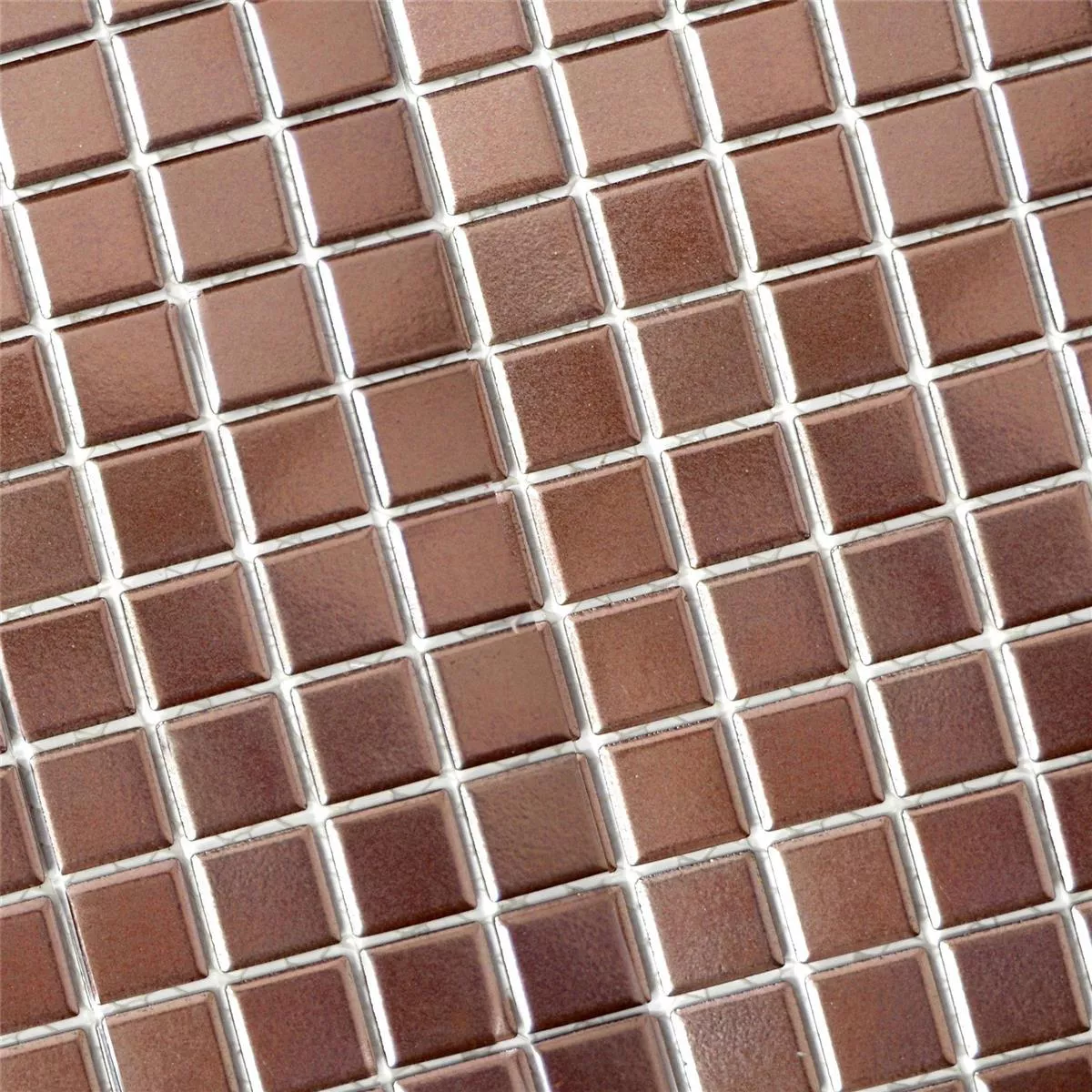 Muster von Keramik Mosaikfliesen Zando Kupfer Quadrat