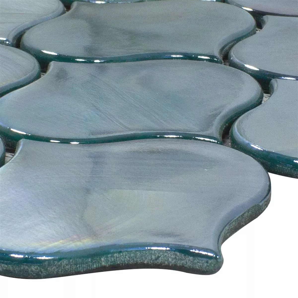 Muster von Glasmosaik Fliesen Andalucia Arabesque Seegrün