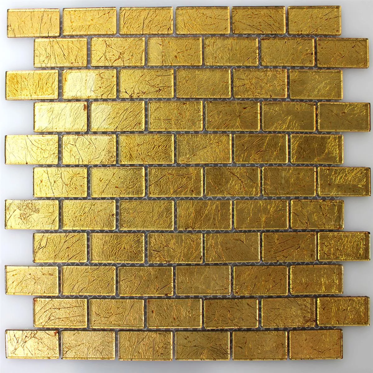 Muster von Mosaikfliesen Glas Brick Crystal Gold Struktur