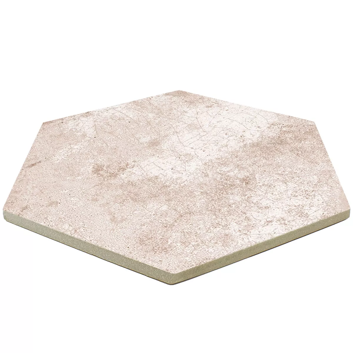 Feinsteinzeug Fliesen Honiara Hexagon Grundfliese Taupe 22,5x25,9cm