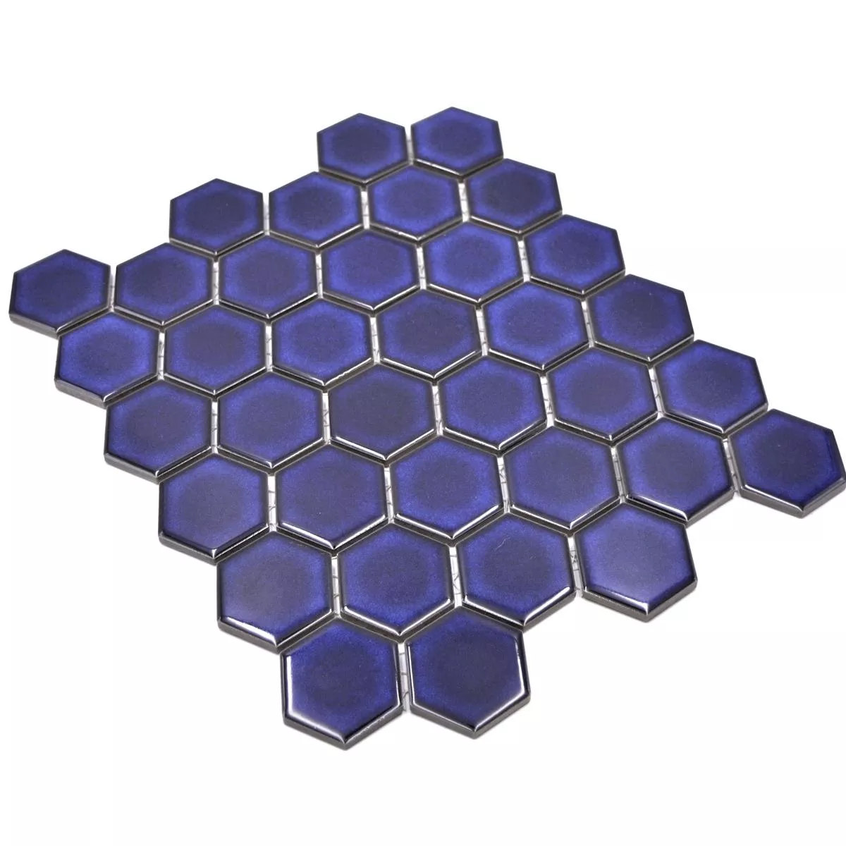 Keramikmosaik Salomon Hexagon Kobalt Blau H51