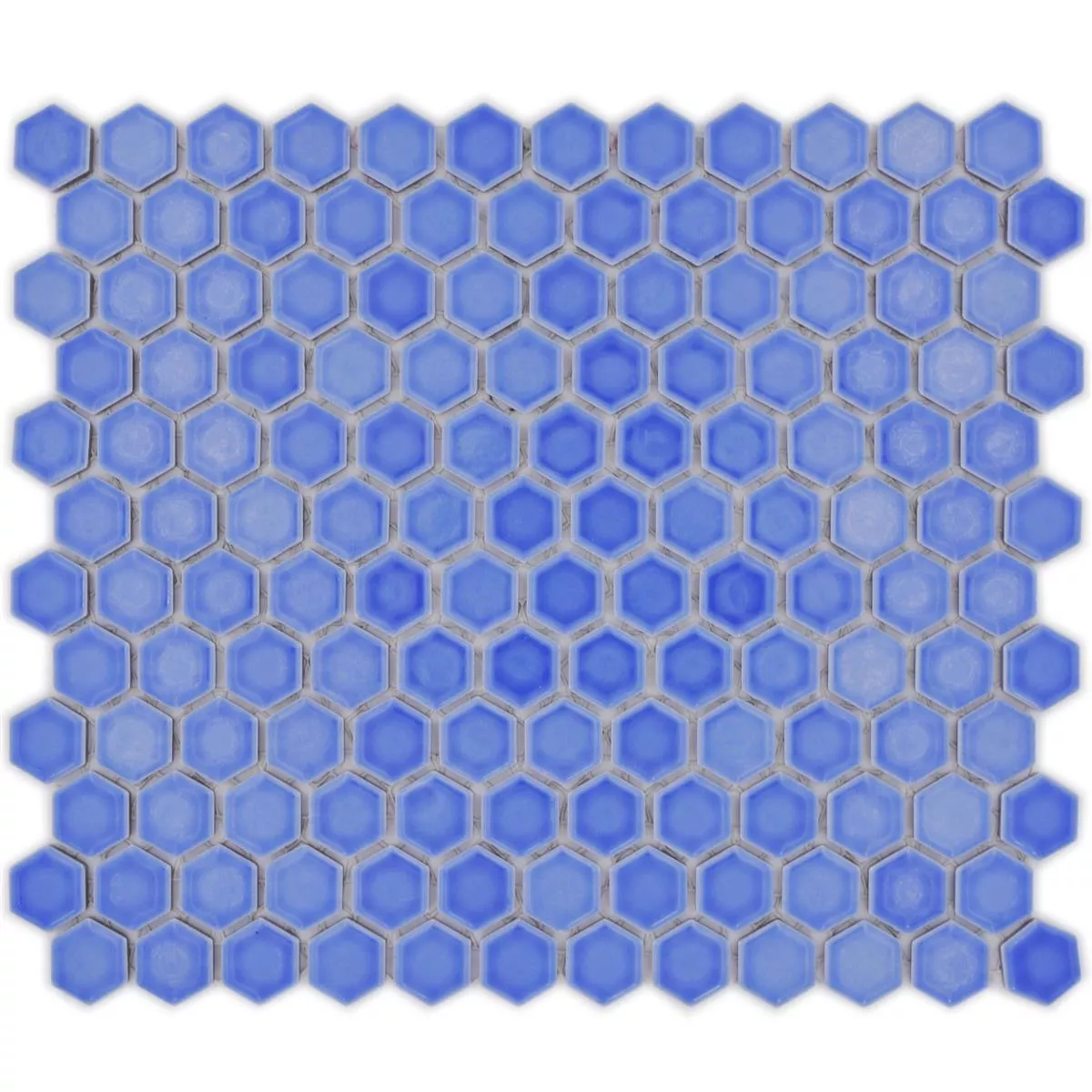 Muster von Keramikmosaik Salomon Hexagon Hellblau H23