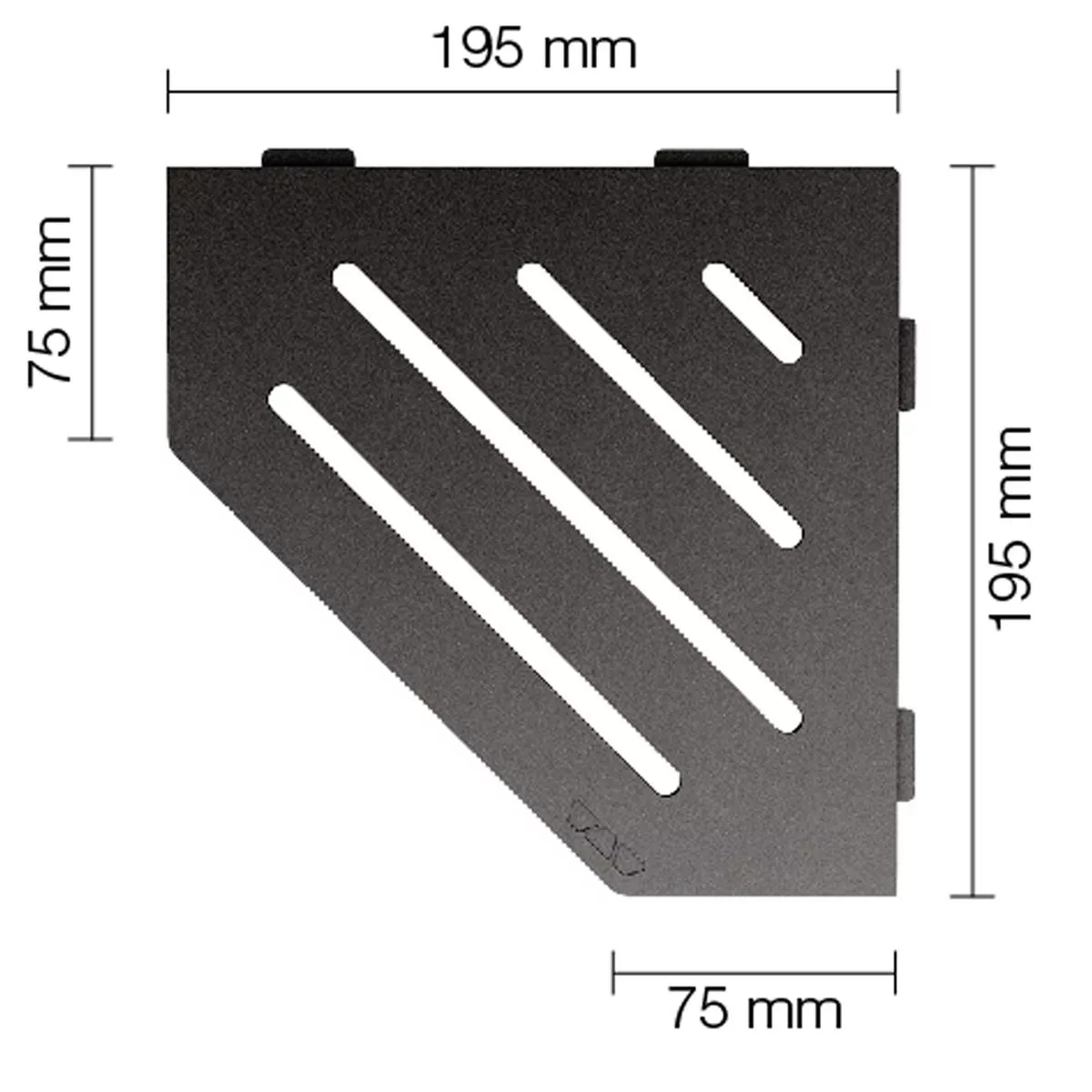 Wandablage Duschablage Schlüter 5eck 19,5x19,5cm Wave Anthrazit