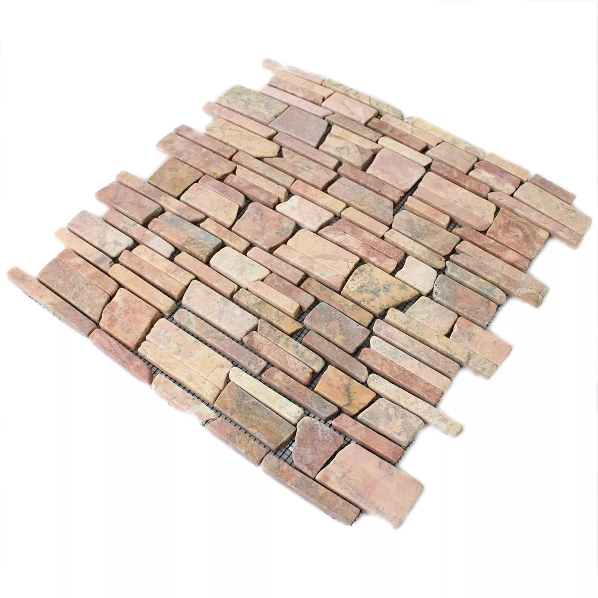 Muster von Mosaikfliesen Marmor Naturstein Brick Rosso Verona