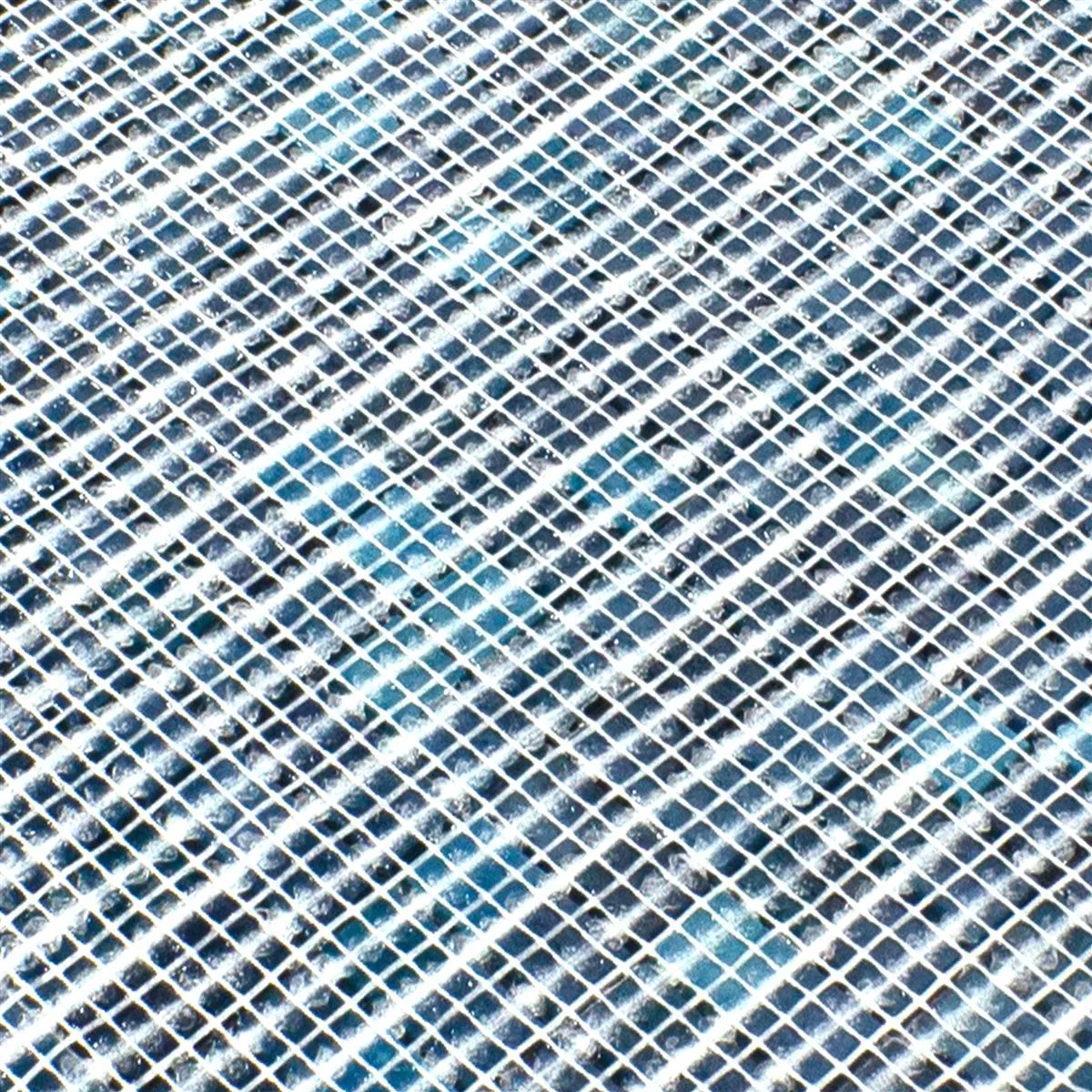 Muster von Glasmosaik Fliesen New River Azur Blau Mix