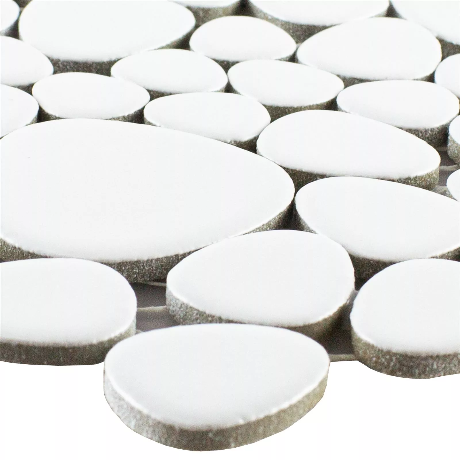 Keramik Mosaikfliese LaGrande Kiesel Weiß Matt Keramik Mosaikfliese LaGrande Kiesel Weiß Matt