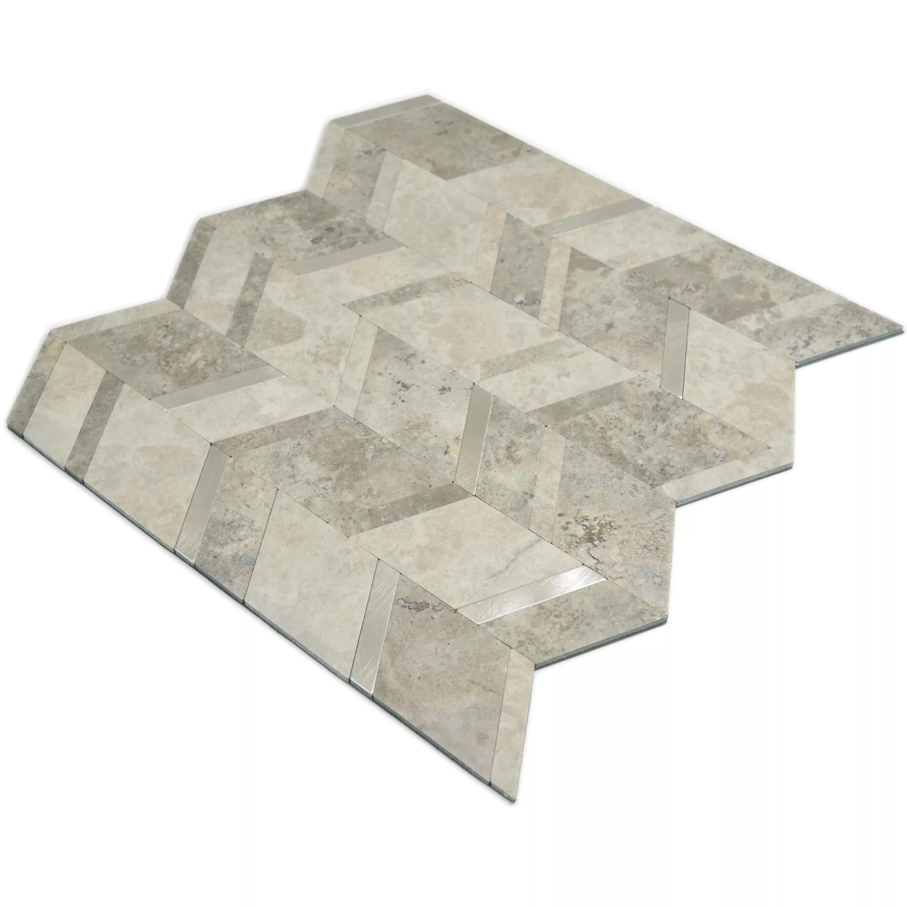 Muster von Vinyl Mosaikfliesen Meridian Steinoptik Beige Bronze