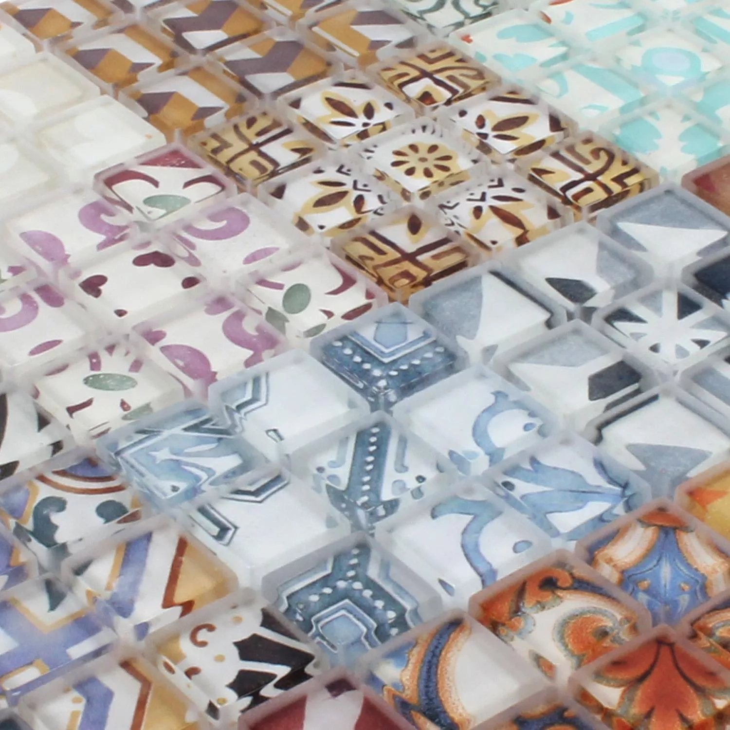 Muster von Mosaikfliesen Glas Inspiration Bunt