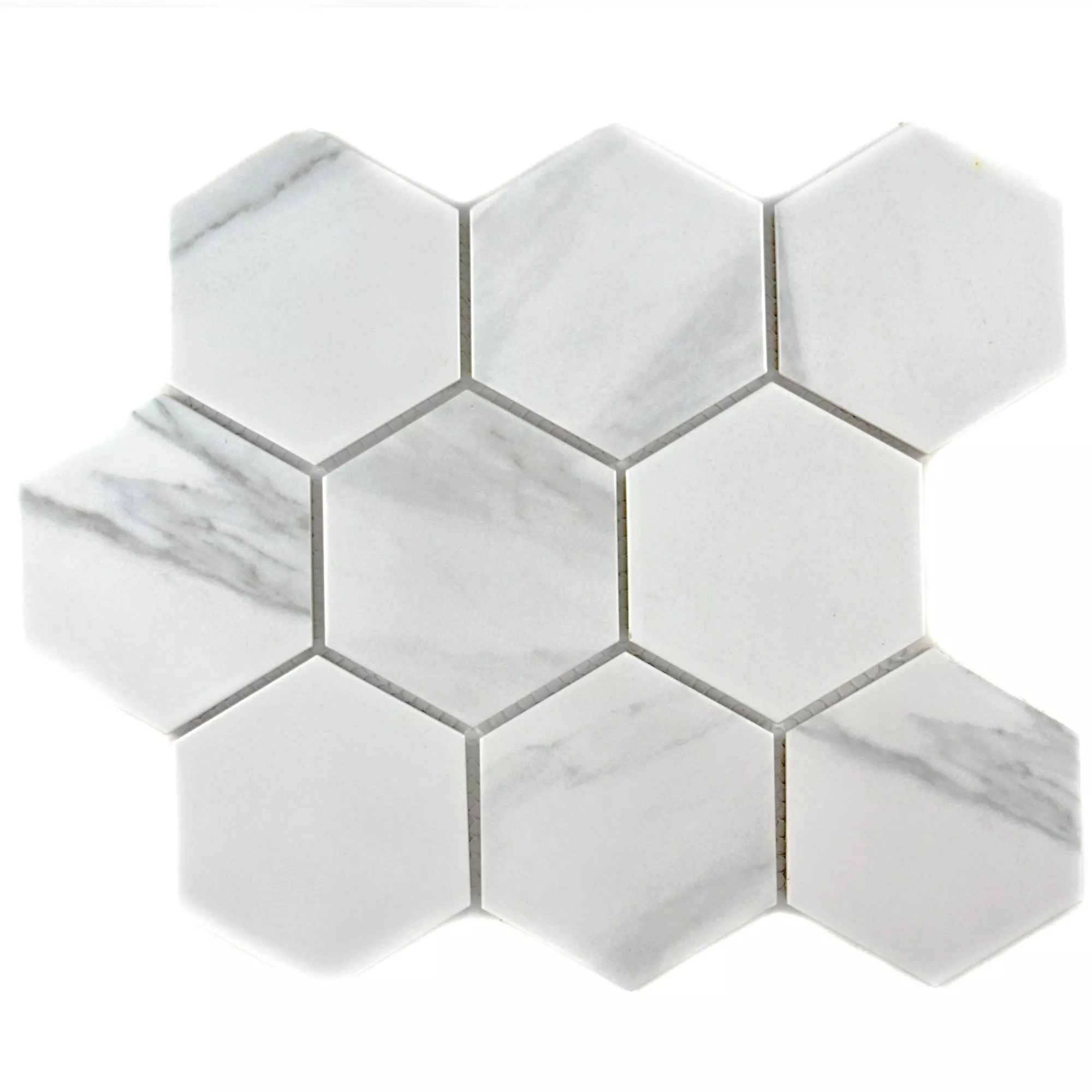 Keramik Mosaikfliesen Zyrus Carrara Hexagon 95