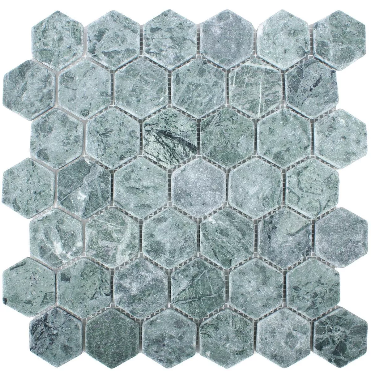 Mosaikfliesen Marmor Wutach Hexagon Grün Verde