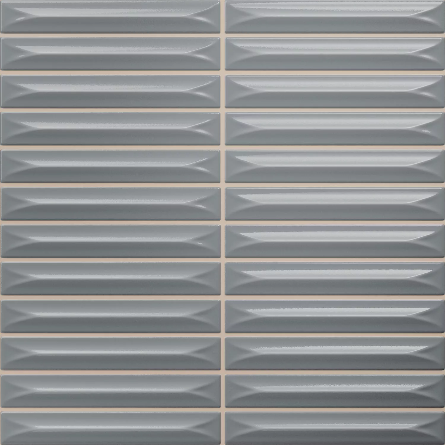 Bevel Grau Glänzend Stäbchen 20x20 cm