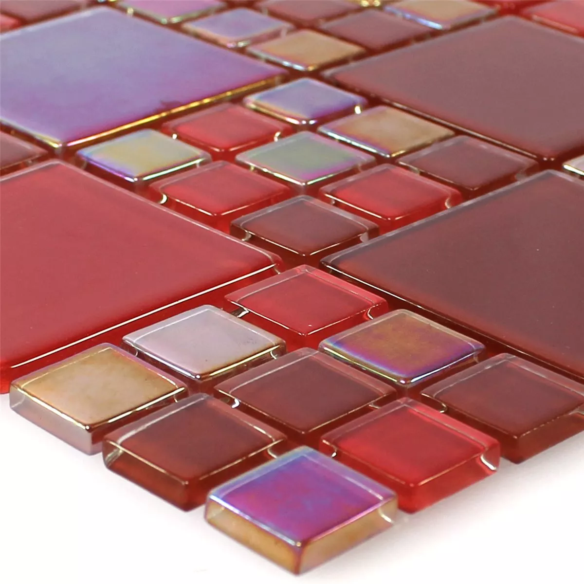 Muster von Glasmosaik Fliesen Rot Elox