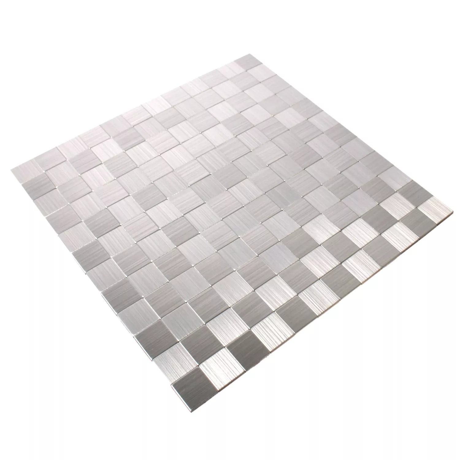 Mosaikfliesen Metall Selbstklebend Mikros Silber Quadrat 25
