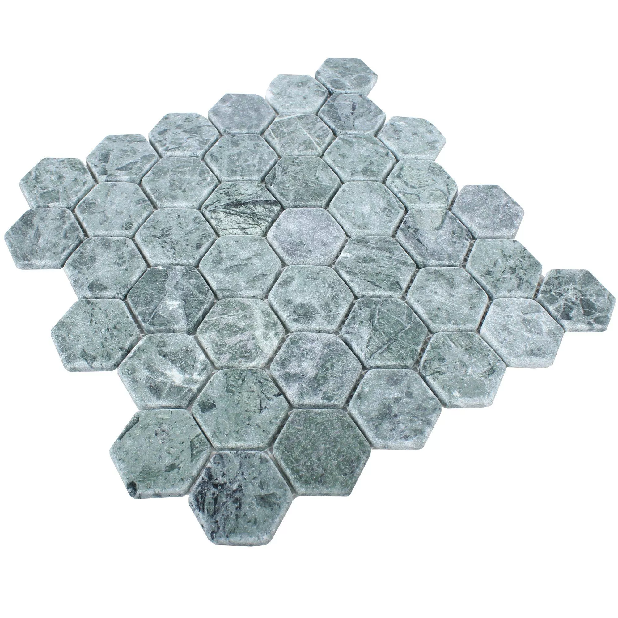 Mosaikfliesen Marmor Wutach Hexagon Grün Verde