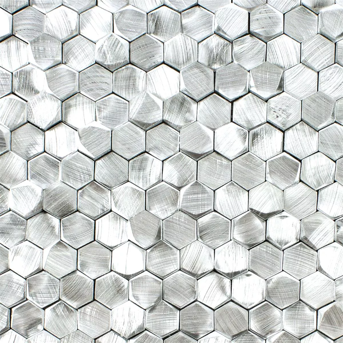 Muster von Aluminium Metall Mosaik Fliesen McAllen Silber