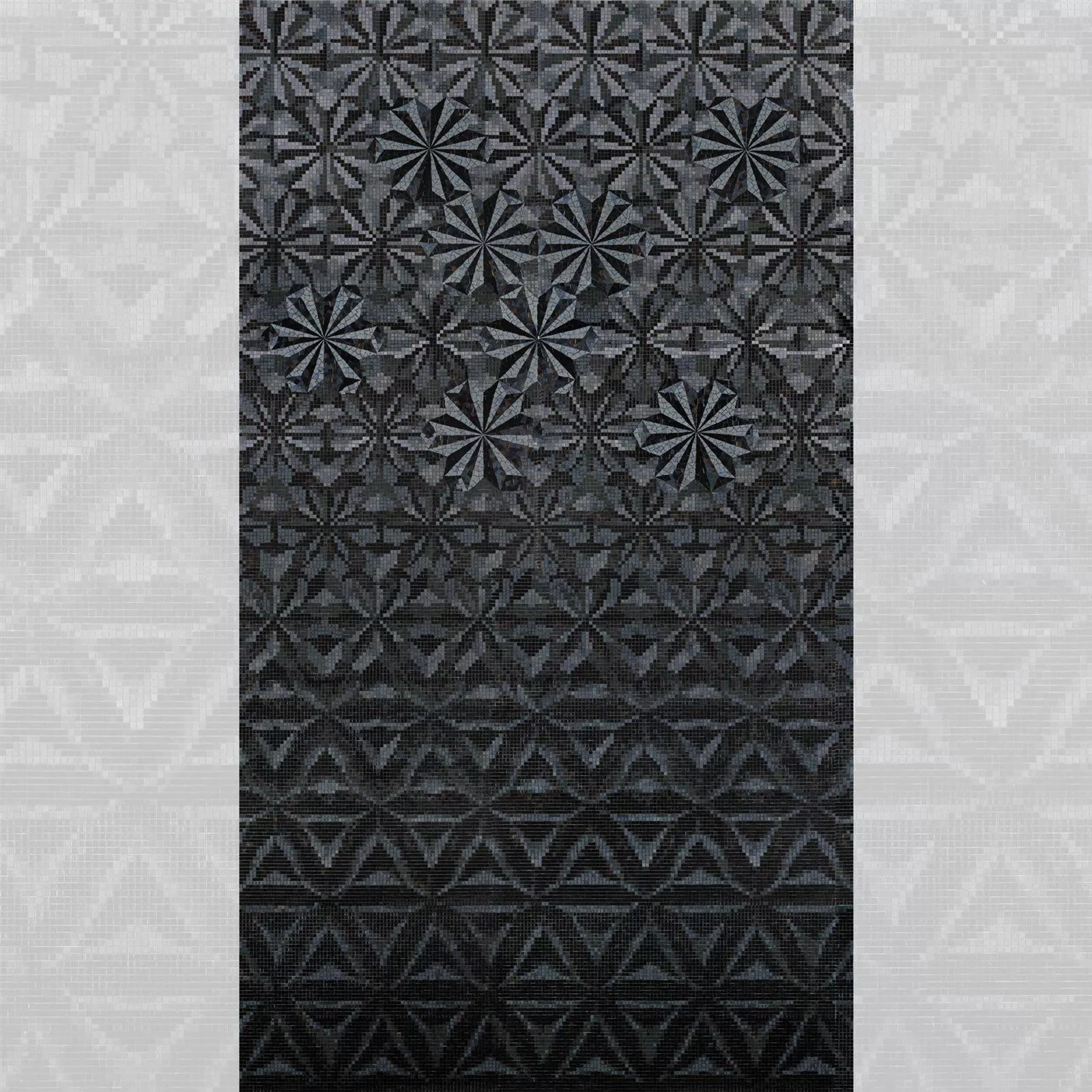 Glas Mosaik Bild Magicflower Black 170,7x300,3cm