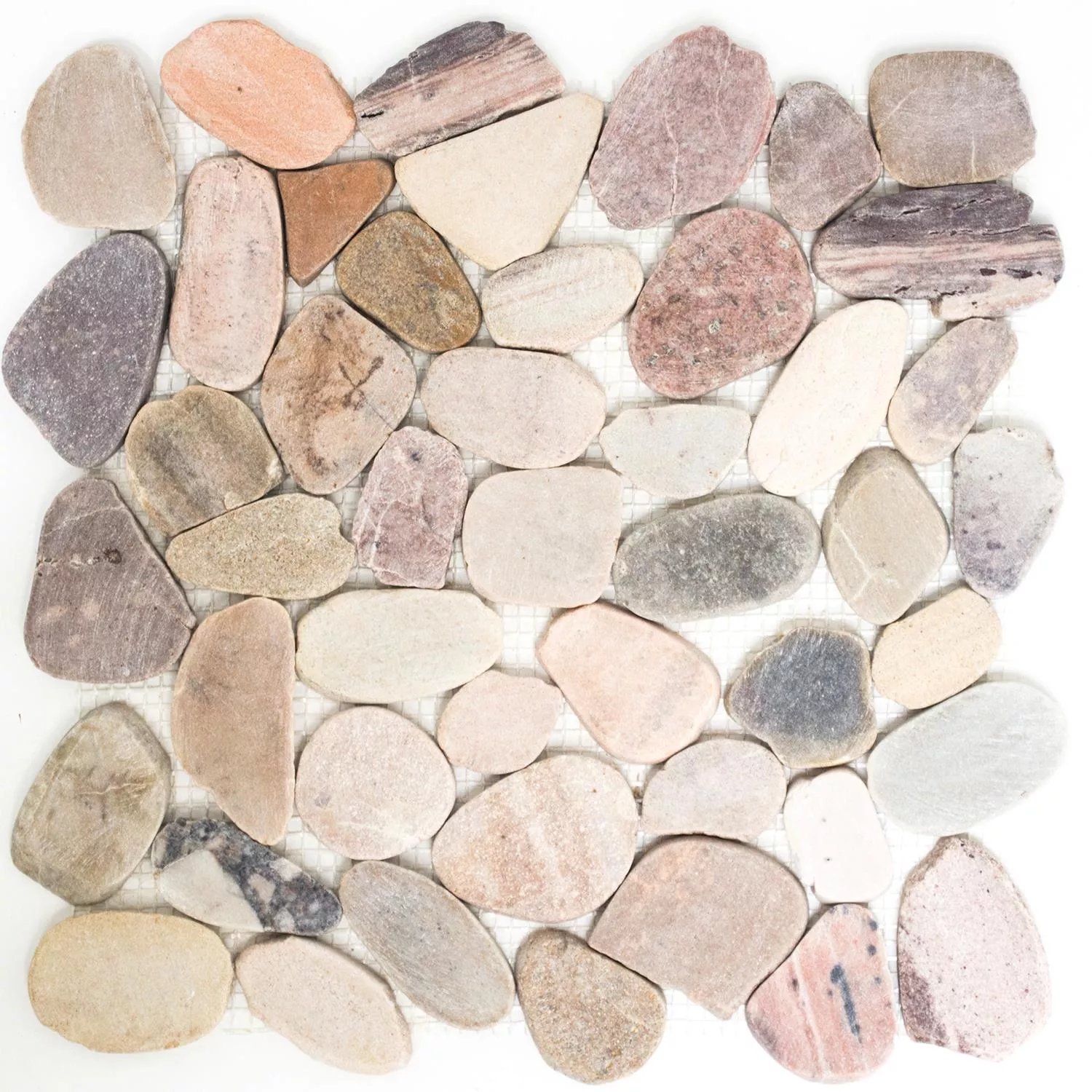 Flusskiesel Mosaik Naturstein Geschnitten Kos